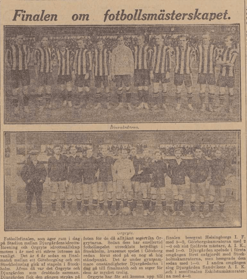 DN-artikel om finalen 1912